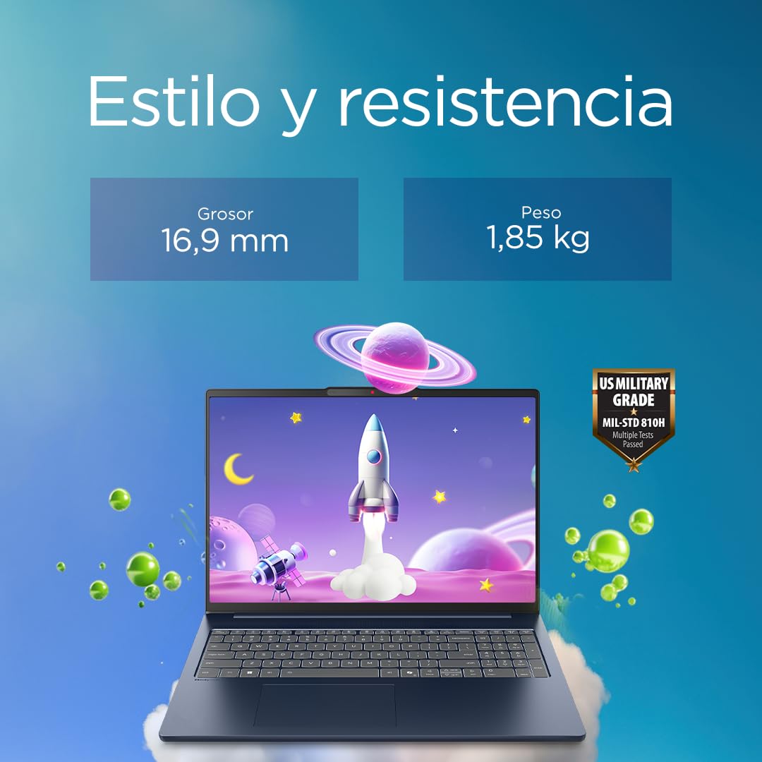 Lenovo IdeaPad Slim 5 Gen 10 – Ordenador Portátil 16" WUXGA (Intel Core Ultra 9 185H, 32 GB RAM, 1 TB SSD, Wi-Fi 6, USB-C, Windows 11 Home) Teclado QWERTY Español - Azul Cósmico