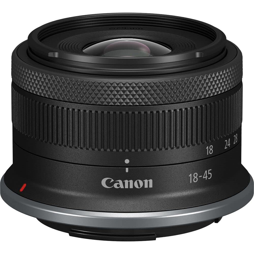 Canon Objetivo RF-S 18-45mm F4.5-6.3 IS STM, Lente Zoom Gran Angular, para Imagen y vídeo, Compacto y Ligero, Motor STM, Estabilizador óptico 4.4 Pasos, Montura RF Compatible con Sistema EOS R, Negro