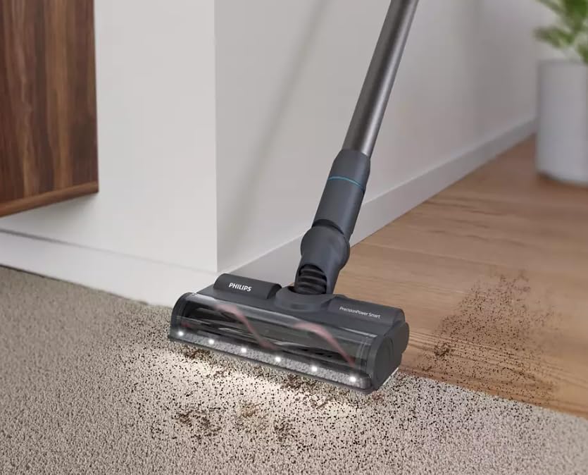 Philips Aspiradora Sin Cable Serie 8000 Pet, Aspiración Superior, 80 Min de Autonomía, Reconocimiento de Suelos, Smart Display, Cepillo Con Luz LED, Cepillo Pet & Aqua, Filtro Antialérgico (XC8055/01)