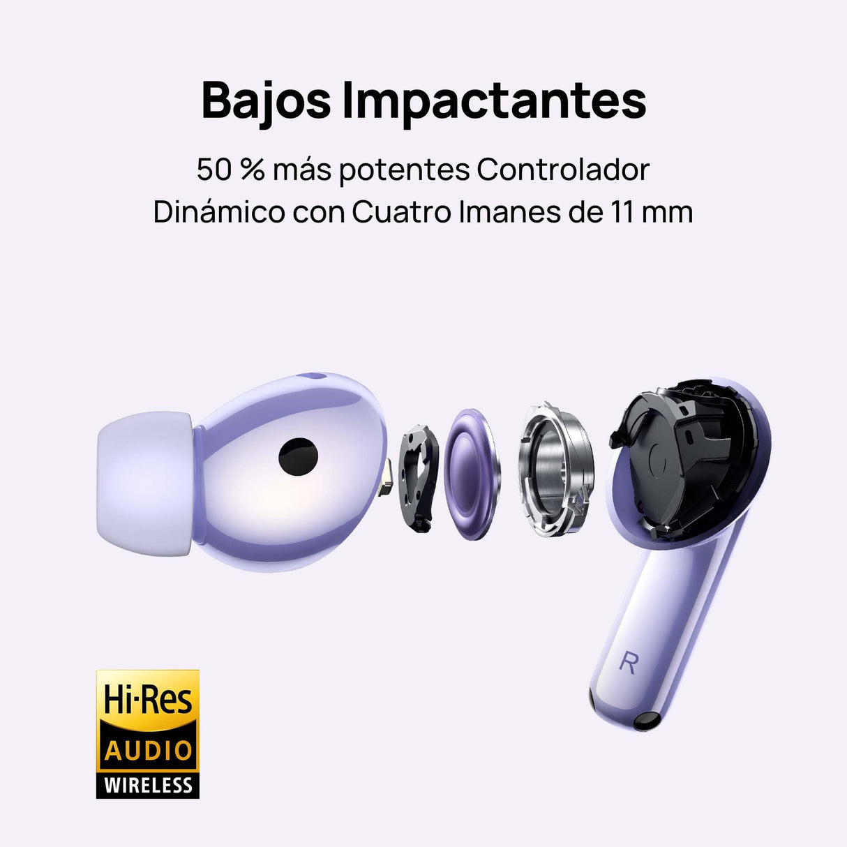 HUAWEI FreeBuds 6i, Cancelación Activa de Ruido 3.0 Inteligente, Bajos Impactantes, Carga Rápida, 35 Horas de batería, Bluetooth 5.3, Grado de Protección IP54 contra el Polvo y el Agua, Morado