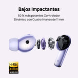 HUAWEI FreeBuds 6i, Cancelación Activa de Ruido 3.0 Inteligente, Bajos Impactantes, Carga Rápida, 35 Horas de batería, Bluetooth 5.3, Grado de Protección IP54 contra el Polvo y el Agua, Morado