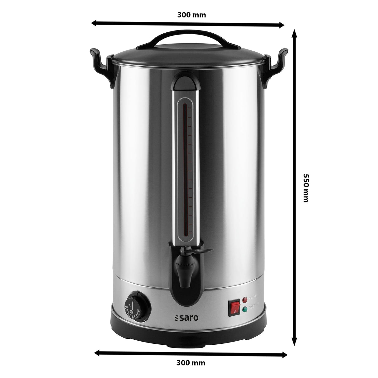 Saro 213 – 7515 Ancona 30 de vino caliente y agua caliente Dispensador, 27 L, acero inoxidable