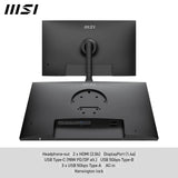 MSI Modern MD272UPHG 27-Inch UHD Office Monitor - 3840 x 2160 IPS Panel, 60Hz, Eye-Friendly Screen, VESA Mountable, 4-Way Adjustable - HDMI 2.0b, DisplayPort 1.4a, Type-C, USB-B, USB-A