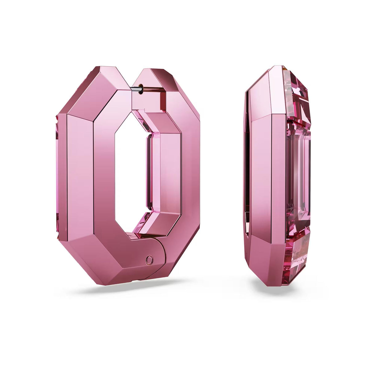 Swarovski Pendientes de aro Lucent, Forma octagonal, Pequeños, Rosas