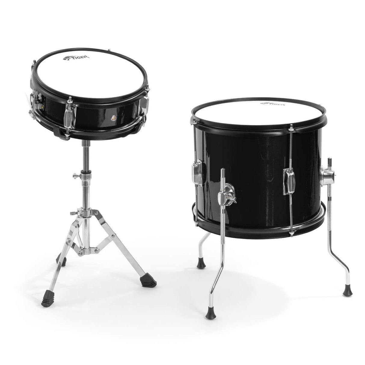 Tiger JDS14-BK Juego de batería junior de 5 piezas - Juego de batería negro para niños, edades de 3 a 10 años
