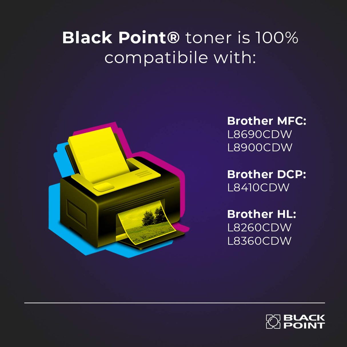 BLACK POINT Juego de 2 Cartuchos de Tóner Premium para TN-423BK TN-423 TN423BK TN-421BK TN421 TN421BK - Negro para MFC-L8690CDW MFC-L8900CDW DCP-L8410CDW HL-L8260CDW HL-L8360CDW DCP-L8410CDN L8690CDW