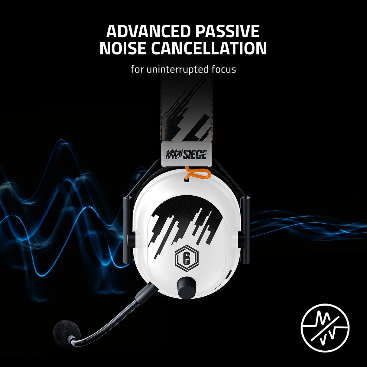 Razer BlackShark V2 Pro - Auriculares Inalámbricos para Esports (Diafragmas de Titanio de 50 mm TriForce, Micrófono Supercardioide HyperClear, Cancelación Pasiva de Ruido Avanzada) Rainbow Six Siege