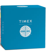 Timex Chronograph - Reloj de 42 mm para hombre, cuero marrón, esfera azul, caja de acero inoxidable TWG030000