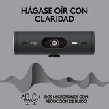 Logitech Brio 505, cámara Web Full HD con corrección de iluminación automática, Encuadre automático, 2 micrófonos con reducción de Ruido, Tapa de privacidad - Msft Teams, Google Meet, Zoom - Gris