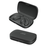 JVC Auriculares Inalámbricos Bluetooth | 26h de Batería y Carga Rápida | Oido Abierto | Ligeros y Resistentes a Salpicaduras | Ideales para el Deporte y Control Táctil - HA-NP40T (Negro)