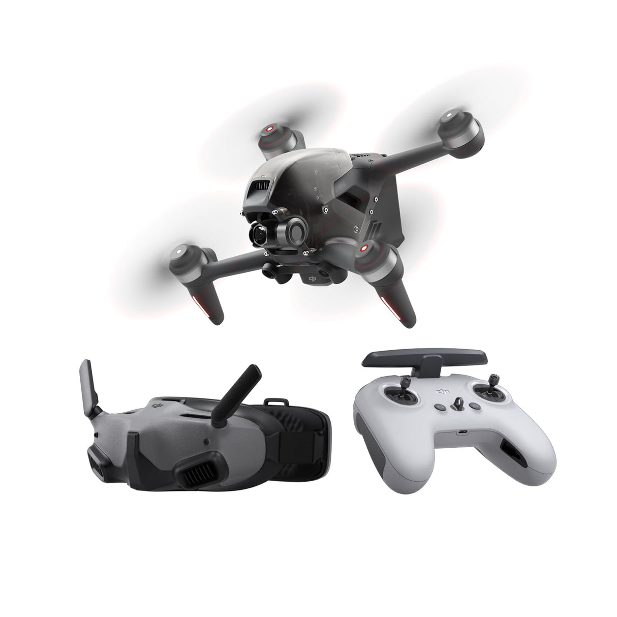 DJI FPV Pack Explorer, Experiencia de Vuelo inmersivo, Campo de visión superamplio de 150° 4K/60 fps, transmisión de vídeo HD a 10 km con Baja latencia, Freno y Vuelo estacionario de Emergencia
