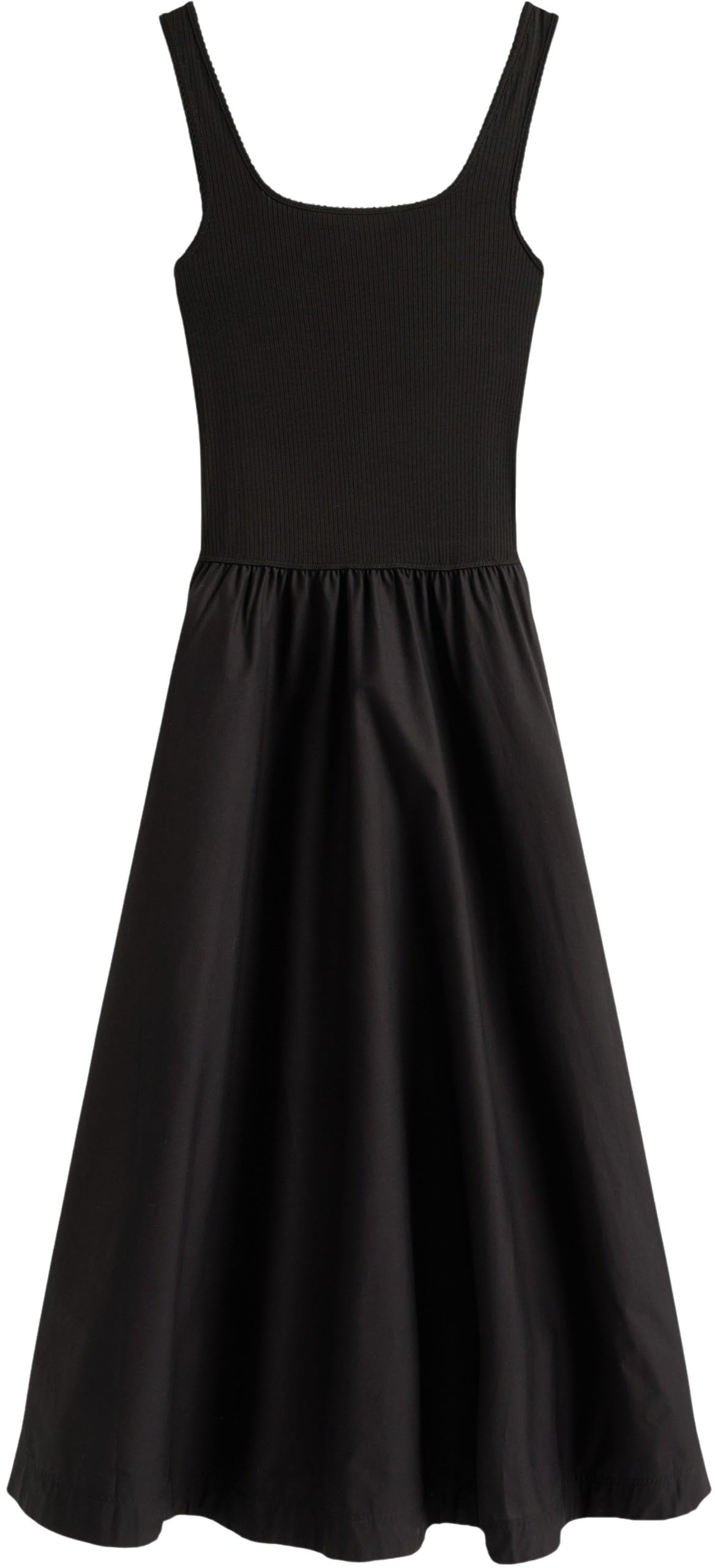 Tommy Hilfiger Vestido Mujer Rib Midi Mix Fit & Flare, Negro (Black), 3XL