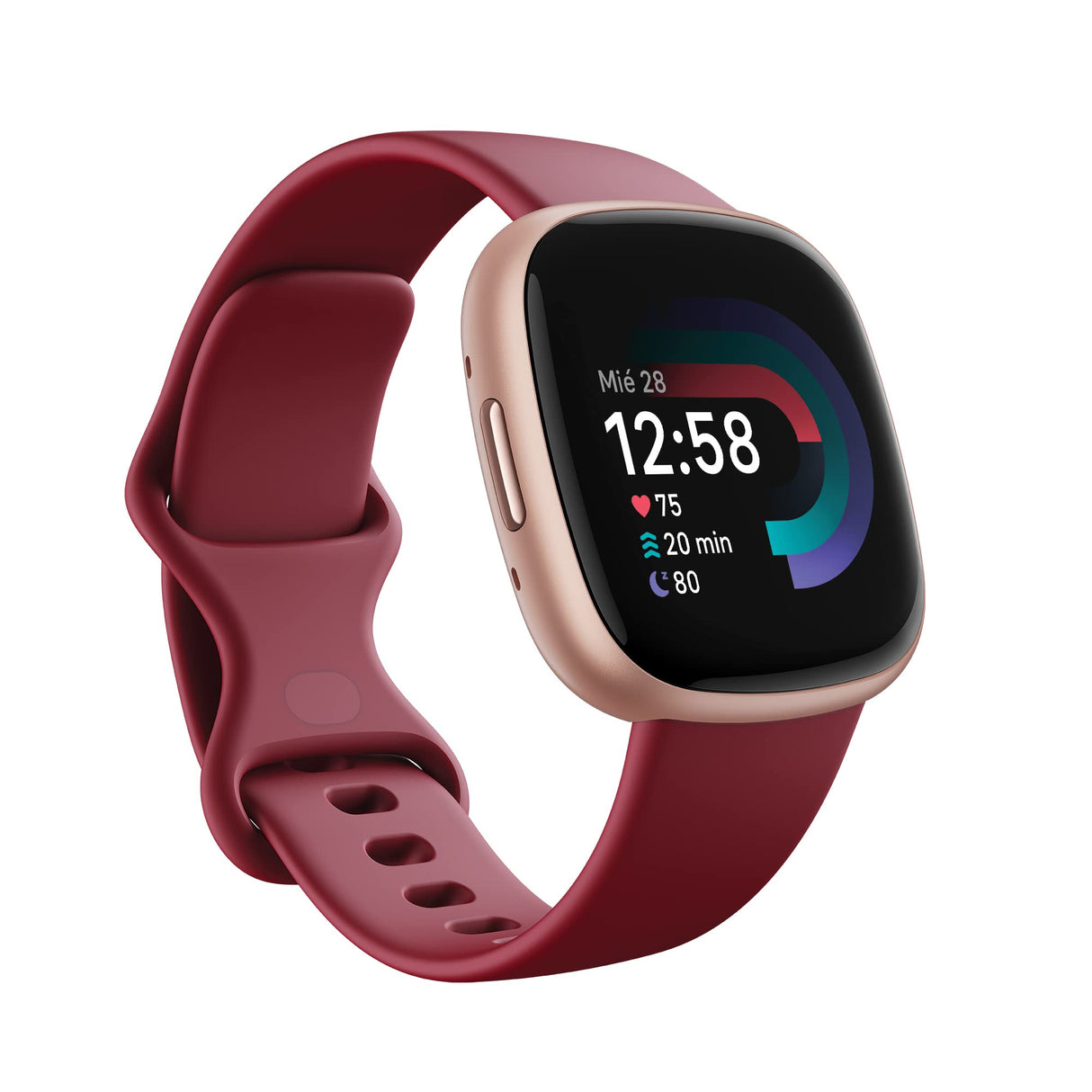 Fitbit Versa 4,Beet/Copper Rose Smartwatch, Unisex-Adult, Rojo Cereza/Aluminio Rosa cobrizo, One Size