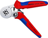 Knipex Alicate autoajustable para crimpar punteras huecas de acceso lateral cromado, con fundas multicomponentes 180 mm 97 55 04