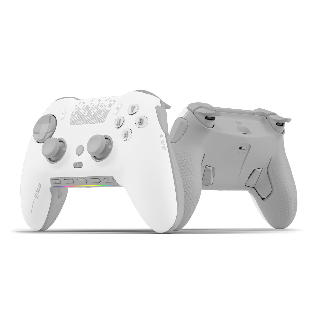 SCUF ENVISION PRO Wireless V1 (2023) Controlador para Juegos de PC - Cinco Teclas G Reasignables - Paletas Traseras Reasignables - Disparadores Instantáneos - Compatible con iCUE - Blanco