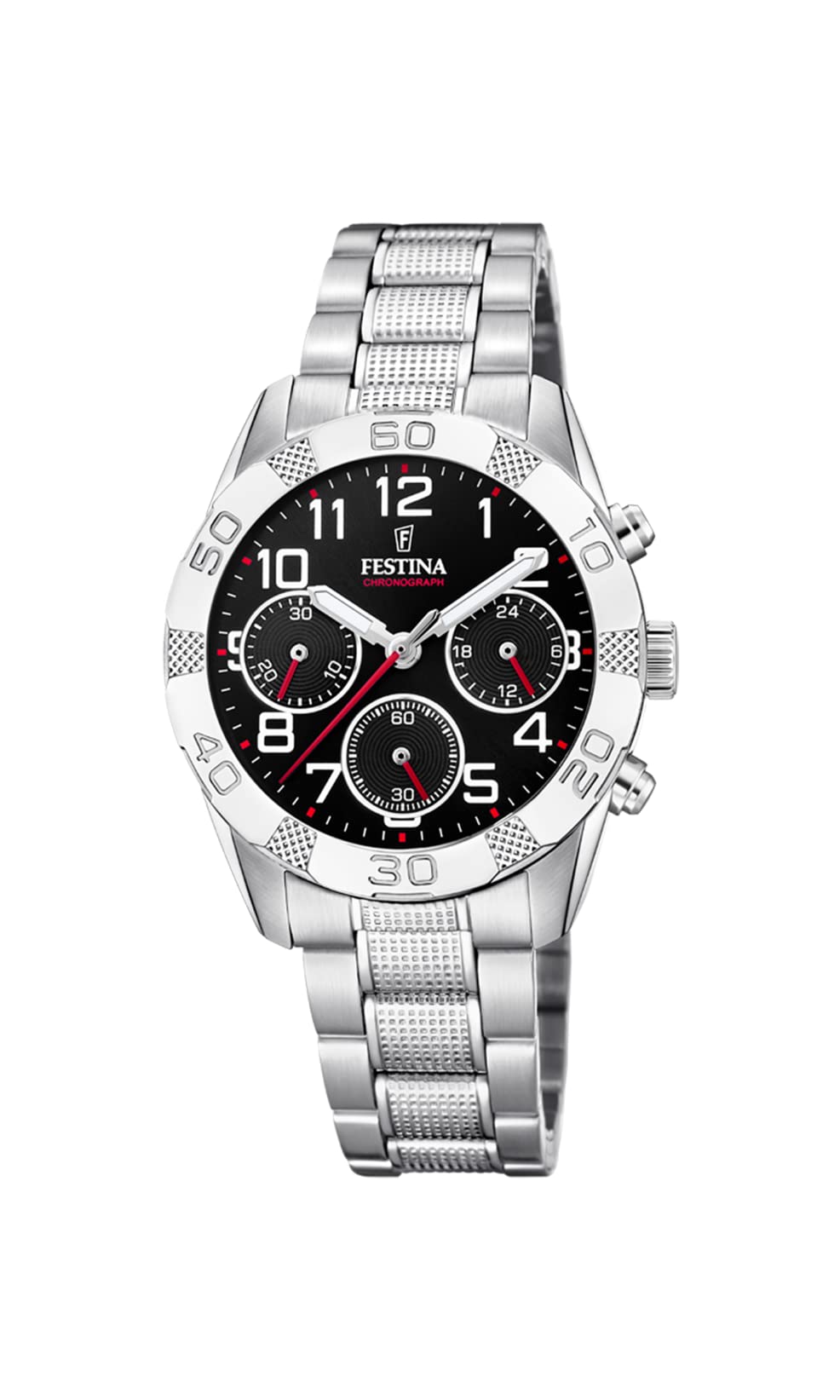 FESTINA Reloj Cronógrafo para Unisex Niños de Cuarzo con Correa en Acero Inoxidable F20345/3