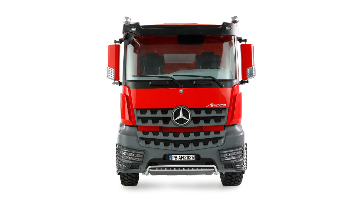 Amewi Mercedes-Benz Arocs Volquete 4x4 1:14 RTR Rojo Incluye Mando a Distancia, batería, Cable de Carga