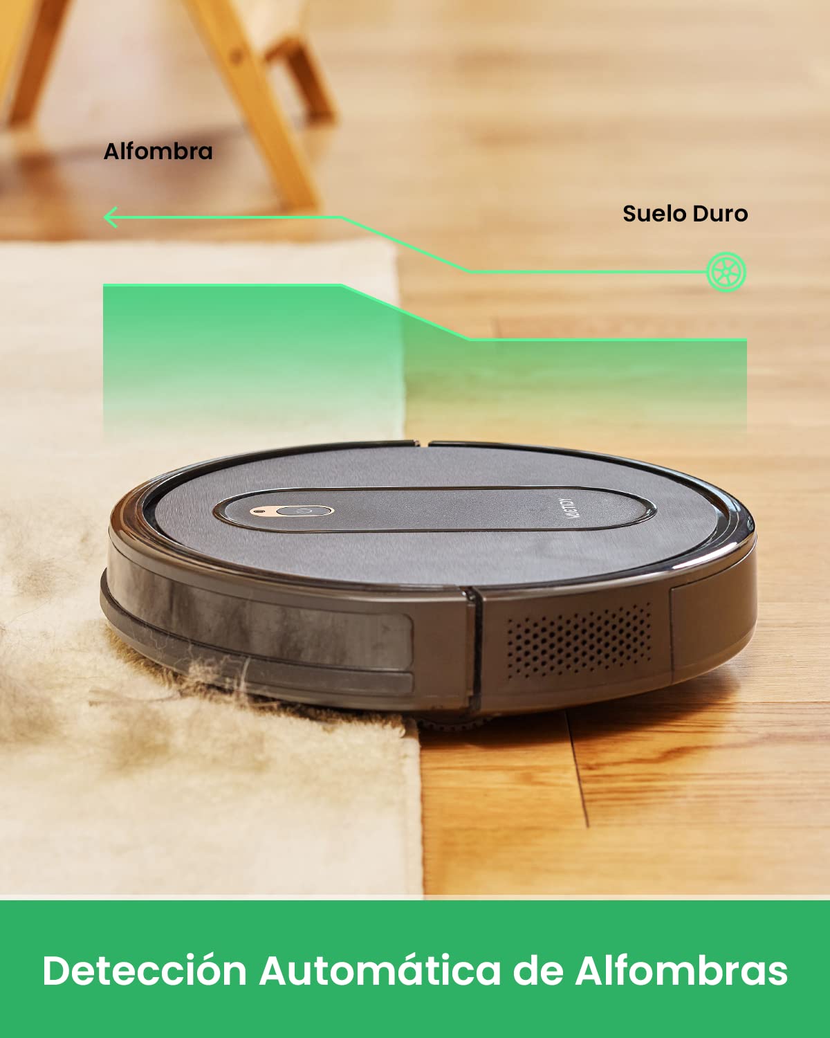 Vactidy Robot Aspirador, Nimble T6 con Potente Succión, Detección Inteligente, 2500mAh, Silencioso, 3 Modos de Limpieza, Control por App/Alexa/Siri y Mando, para Mascotas, Suelo Duro y Alfombra