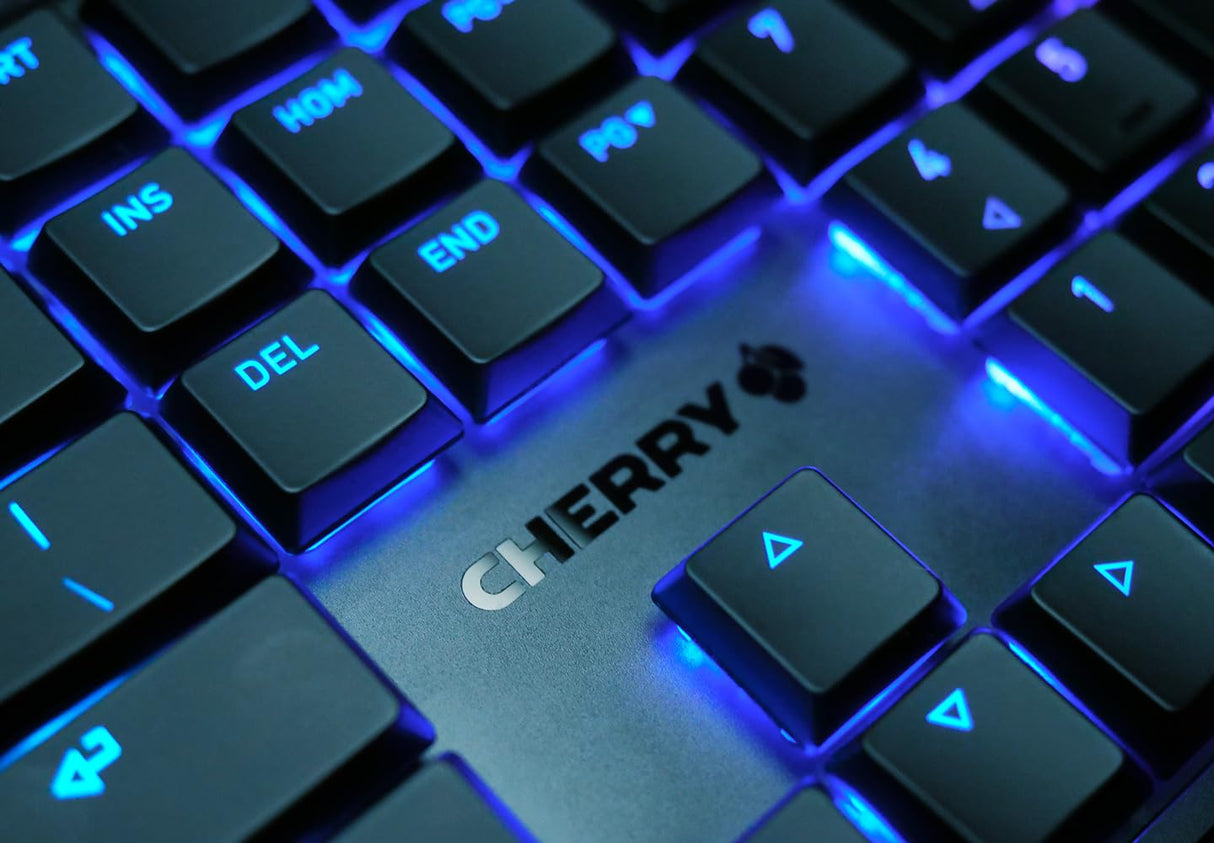 CHERRY MX 10.0N RGB, Teclado Gaming Mecánico Plano, Distribución de Teclado Suizo (QWERTZ), con Cable, Switches Originales CHERRY MX LOW PROFILE RGB SPEED, Negro