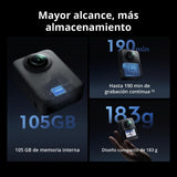 Pack Esencial dji Osmo 360, cámara 360 con Imagen 360° de 1 Pulgada, Video 360° en 8K Nativo, Video 4K/120 fps y 170° Boost, Kit de Palo de Selfie Invisible de 1.2 m, batería extendida con 2 baterías