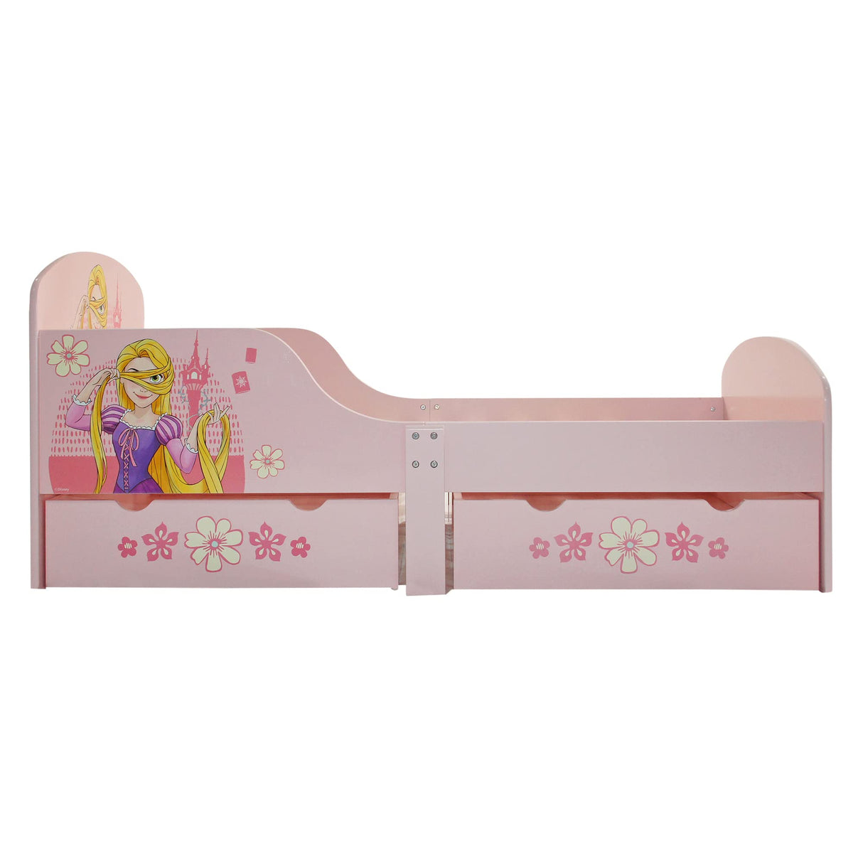 Disney Princess Cama para niñas pequeñas: construcción robusta de madera manufacturada, laterales protegidos, listones de madera, se adapta a colchones de 140 x 70 cm (colchón no incluido)