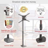 Barkan Soporte TV de Suelo para Pantallas de 13-83 Pulgadas, Giratorio e inclinación y Altura Ajustable, Acabado Brillante, TV Pie, Peso máximo 50Kg, hasta VESA 600x400, Atornillado al Suelo
