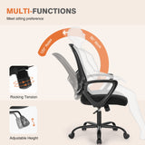 Sweetcrispy Silla de Oficina ergonómica, de Escritorio con Soporte Lumbar, reposabrazos Ajustables, Regulable en Altura, Adecuada para Dormitorio
