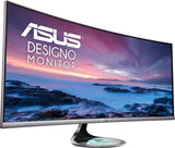 ASUS Designo MX38VC - Monitor Curvo de 38” UWQHD (3840x1600, 2300R, sin Marco, Cargador inalámbrico Qi, Sistema de Sonido Harman Kardon, antiparpadeo, Filtro de luz Azul) Negro