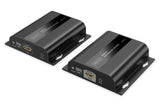 DIGITUS Juego extensor HDMI IP – UHD 4k 60 Hz – HDMI 2.0 – hasta 200 m de alcance – emisor y receptor – hasta 253 receptores – CAT 6 – negro