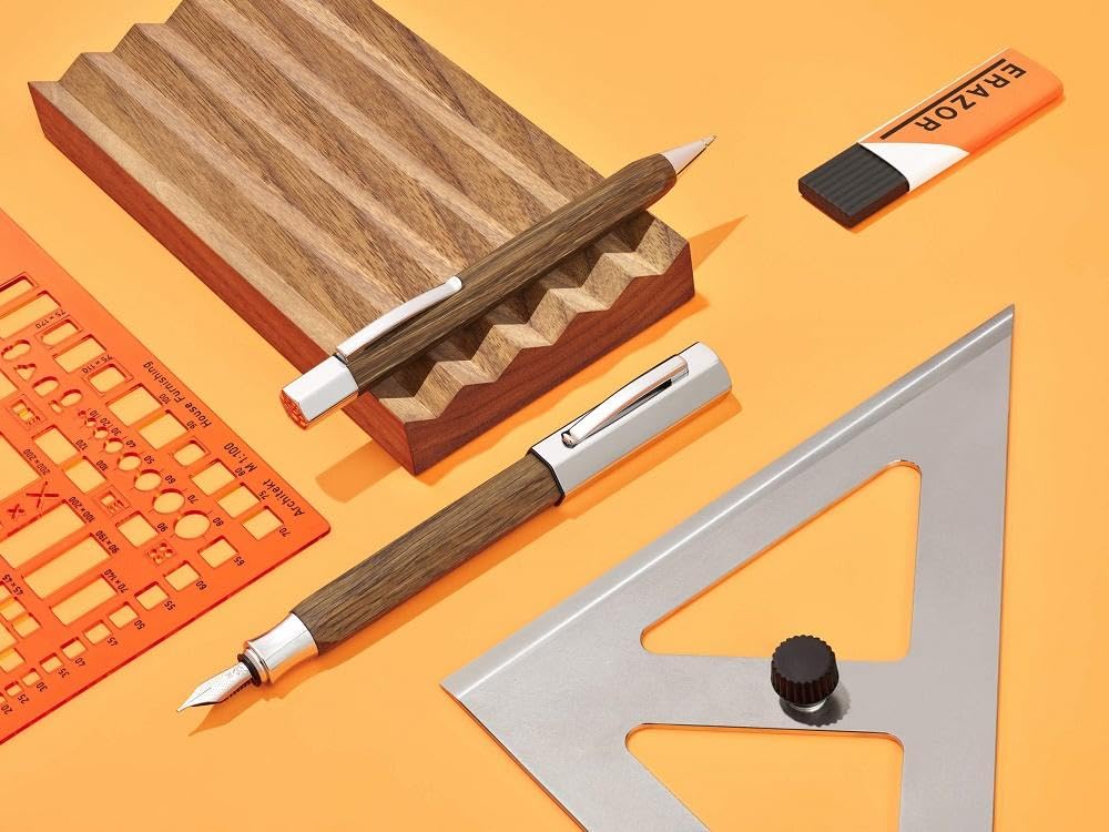 Faber-Castell Ondoro 137508 - Portaminas con Cuerpo en Madera de Roble Ahumado - Forma Hexagonal - Mina de 0.7 mm