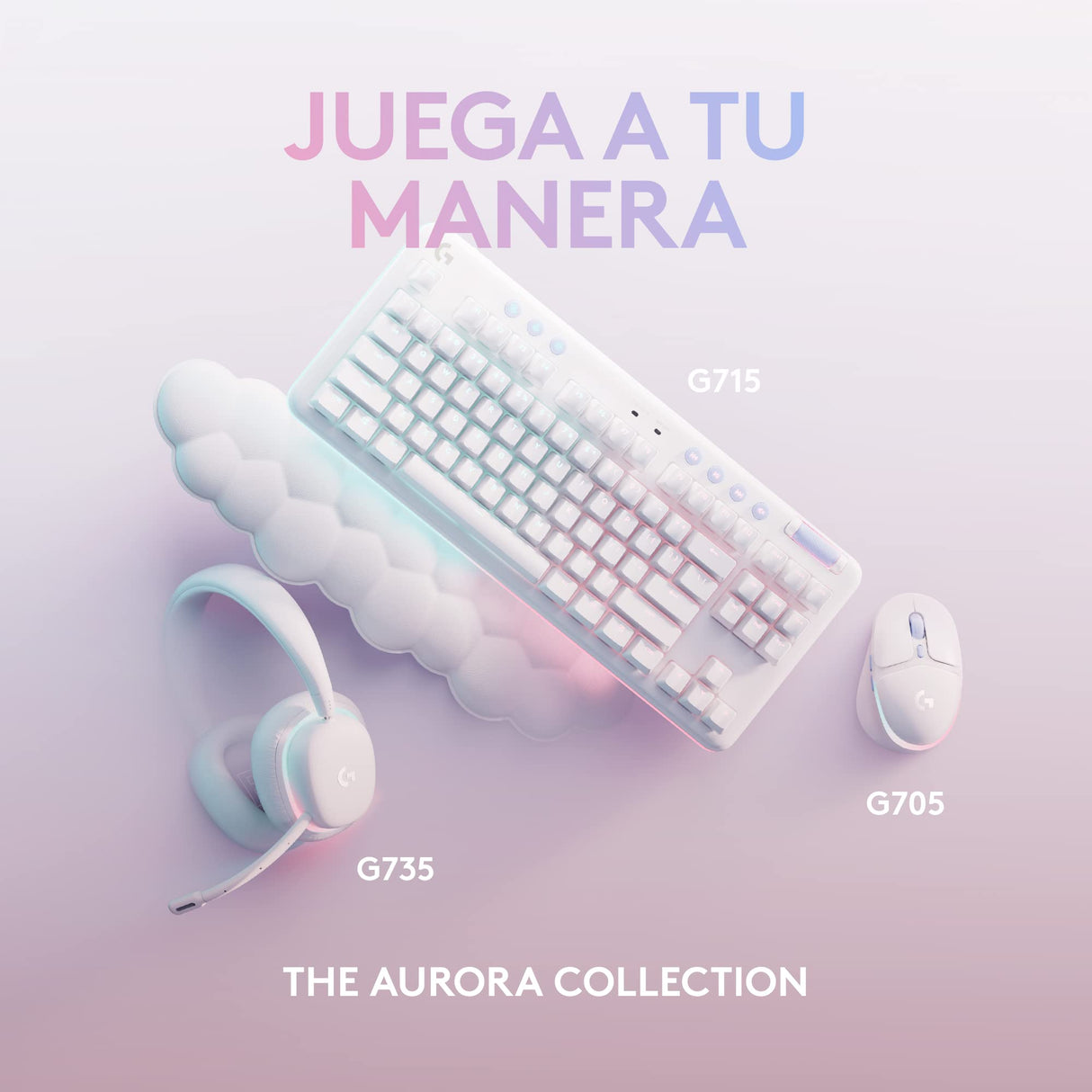 Logitech G G705 Ratón Inalámbrico Para Gaming, Iluminación LIGHTSYNC RGB Personalizable, Inalámbrico LIGHTSPEED, Conectividad Bluetooth, Ligero, PC/Mac/Portátil - Blanco