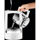 Krups KM468210 - Cafetera de goteo, 850 W, 1 L, acero inoxidable/vidrio, blanco