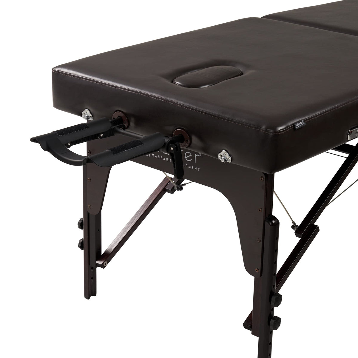 Master Massage Camilla de Masaje portátil Supreme de 71 cm, Plegable, Cama de Masaje, Banco de Masaje, Banco de cosméticos, portátil, Patas de Madera, Bolsa de Transporte, Color marrón