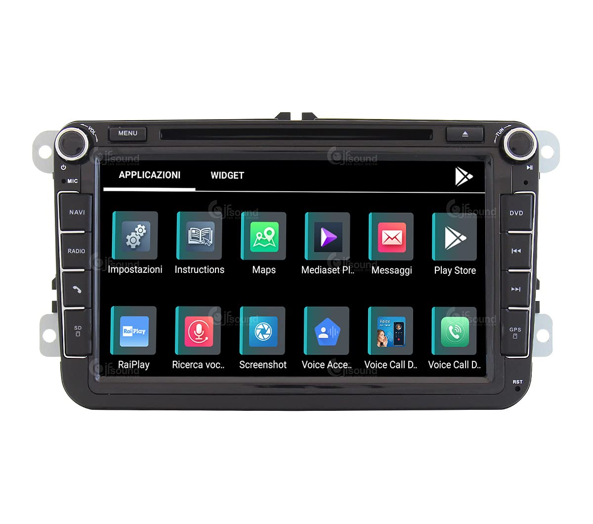 Autorradio de Ajuste Personalizado para Volkswagen Android GPS Bluetooth WiFi Dab USB Pantalla táctil Full HD 8" procesador de 8 núcleos y comandos de Voz