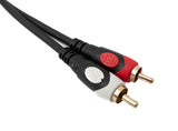 System-S Cable RCA 2 RCA 30 m macho a macho, adaptador AV estéreo en negro