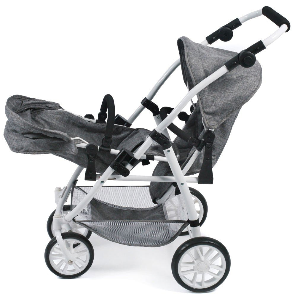 Bayer Chic 2000 68976 Tandem-Buggy Vario - Coche de muñeca, gris (gris jeans), de 3 a 7 años.