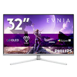 Philips Evnia 32M2N8900P Gaming Monitor 32 Pulgadas 240Hz Panel QD-OLED, 0.03msGtG, HDR500 TB, Adaptive Sync, G-Sync Comp. Altavoces, Altura Ajustable (3840x2160 HDMI 2x 2.1 DP1x 2.1 USB Hub) Plateado
