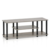Furinno Turn-N-Tube Muebles TV sin Herramientas, Engineered Wood, Francés Roble Gris/Negro, 47