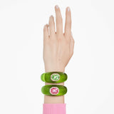 Swarovski Brazalete Dulcis, Conjunto (2), Talla octogonal, Pavé, Multicolor, Baño tono oro
