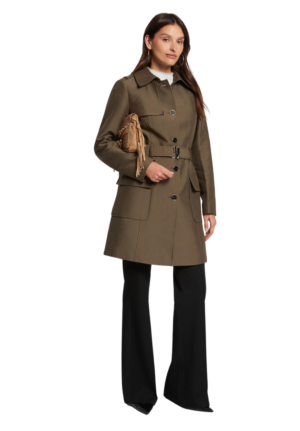 Morgan 242-ginai Gabardina, Caqui, 36 para Mujer