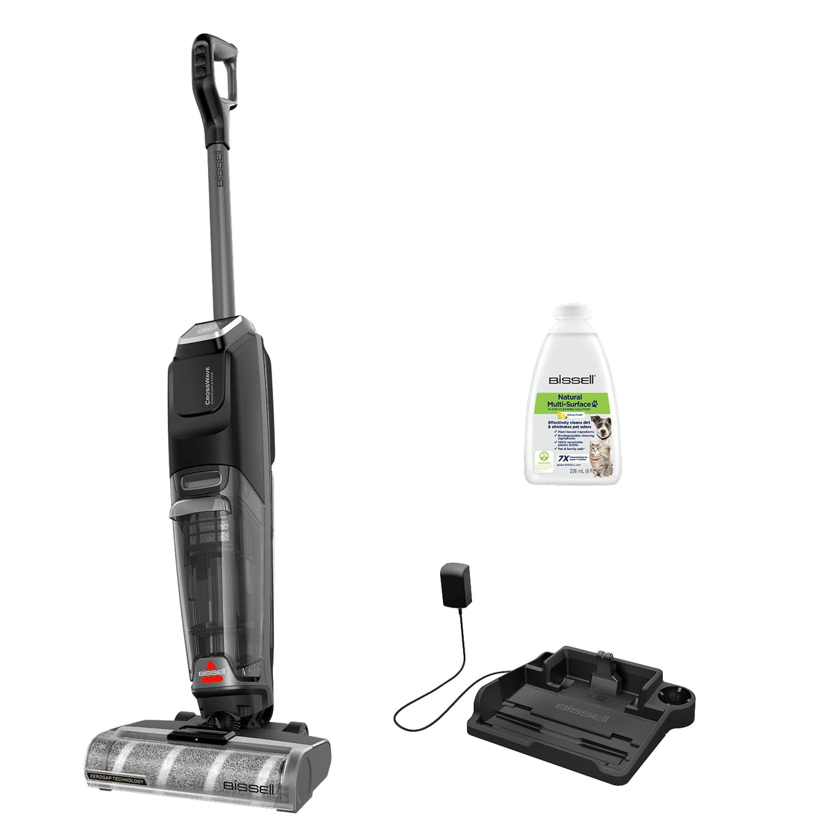 Bissell CrossWave OmniForce Edge, Aspiradora de Mano Sin Cable, Aspirado y Mopa al Mismo Tiempo o Solo Modo Aspirado, Escoba Vertical Potente, Tecnología ZeroGap, 240m² Limpieza Multisuperficie, 4017N