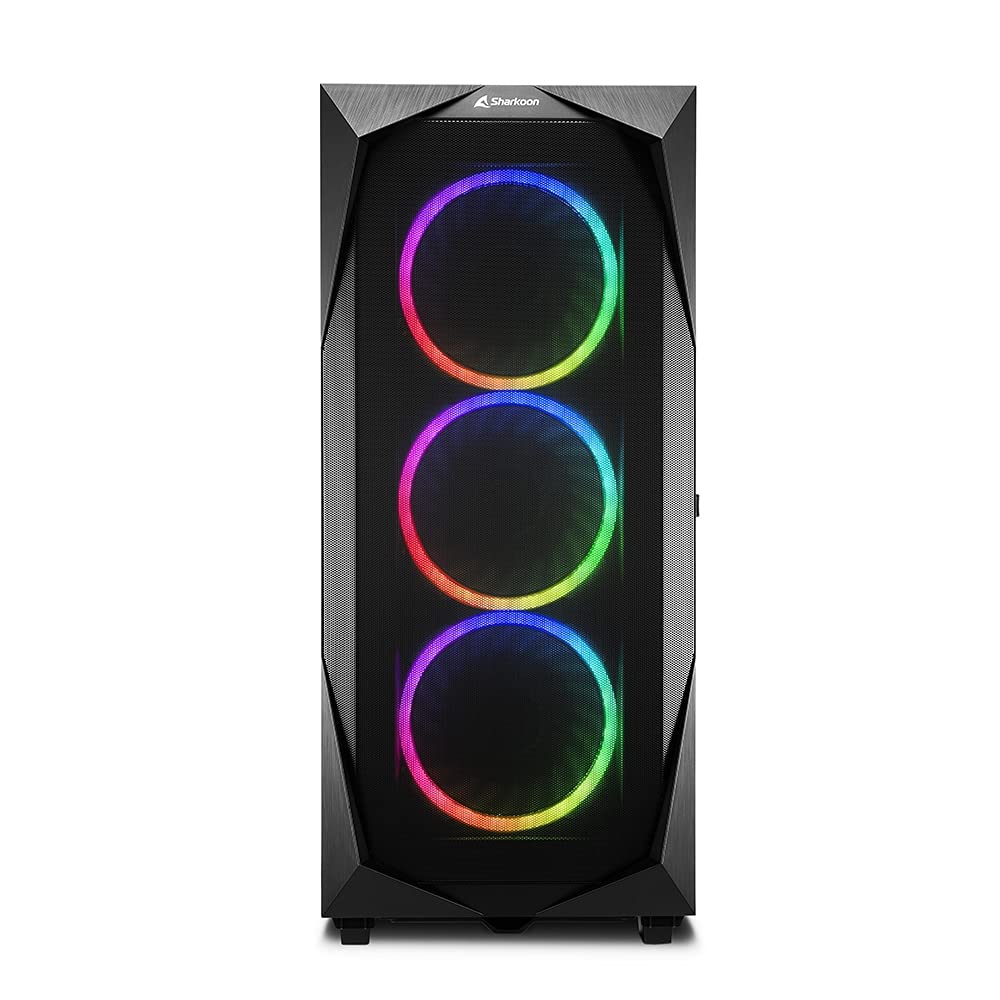 Sharkoon REV300 RGB Cristal Templado USB-C/3.2 Negra