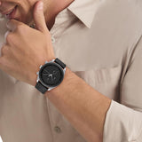 Calvin Klein Reloj Analógico de Cuarzo Multifunción para Hombre Colección Impact con Correa de Cuero Negra - 25200364