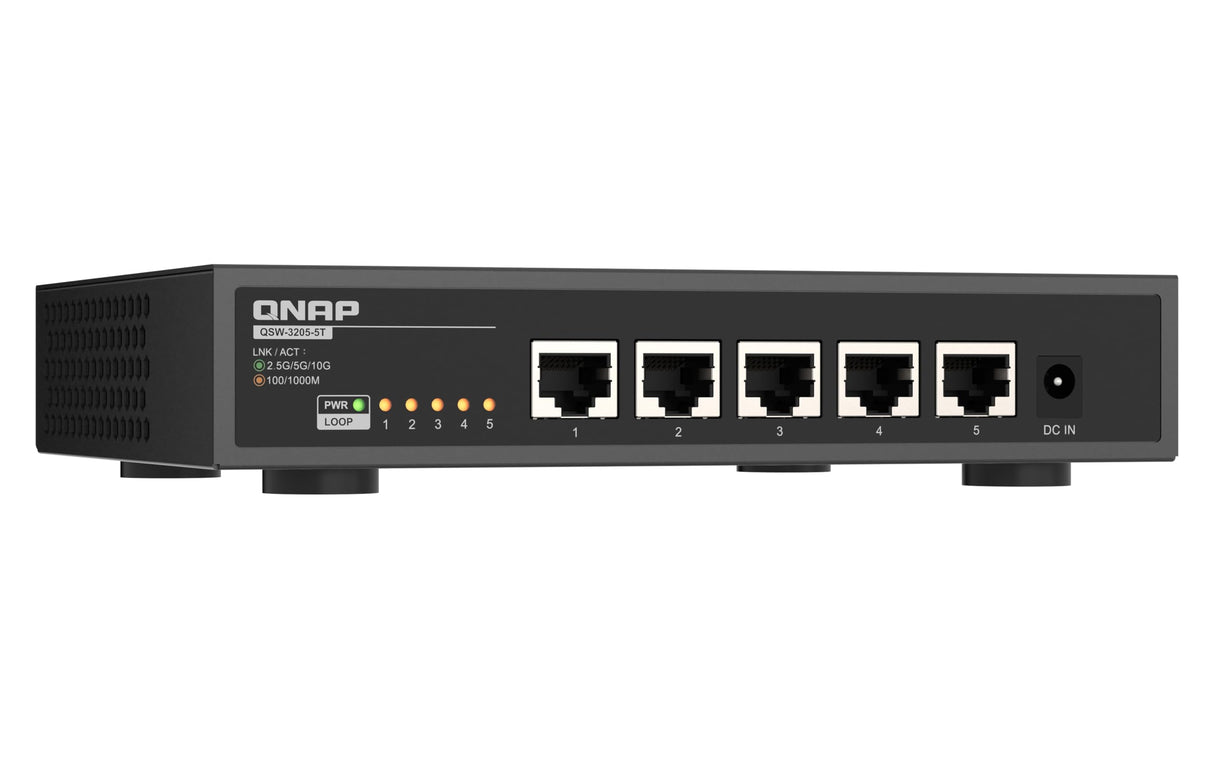 Qnap Switch QSW-3205-5T | 5X 10GbE, Plug & Play Unmanaged, Fanless