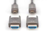 DIGITUS HDMI AOC Cable híbrido de fibra óptica - 30m - HDMI 2.0b - 4k/60Hz - conectores desmontables - compatible con TV/beamer/monitor - contactos chapados en oro - negro