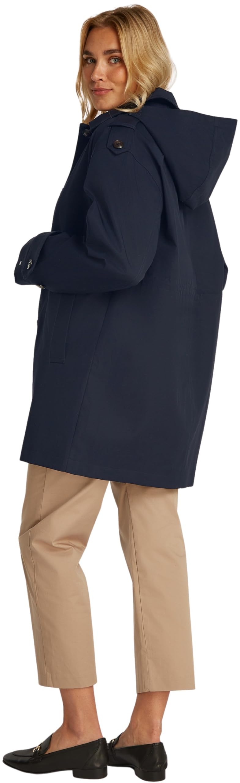 Tommy Hilfiger Parka Mujer Cotton Hood Gabardina, Azul (Desert Sky), 44