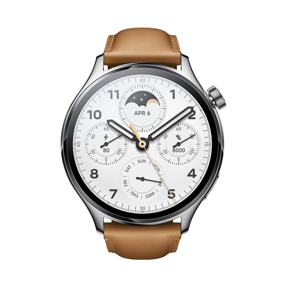 Xiaomi Watch S1 Pro Reloj Smartwatch Plata con Correa de Cuero Marrón