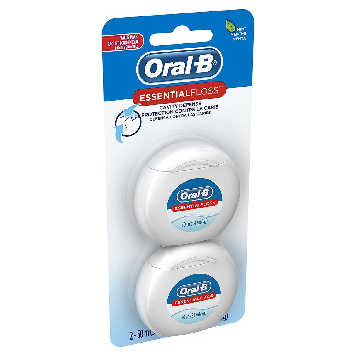 Oral-B EssentialFloss - Hilo dental para defensa de cavidades, 50 m, paquete de 2