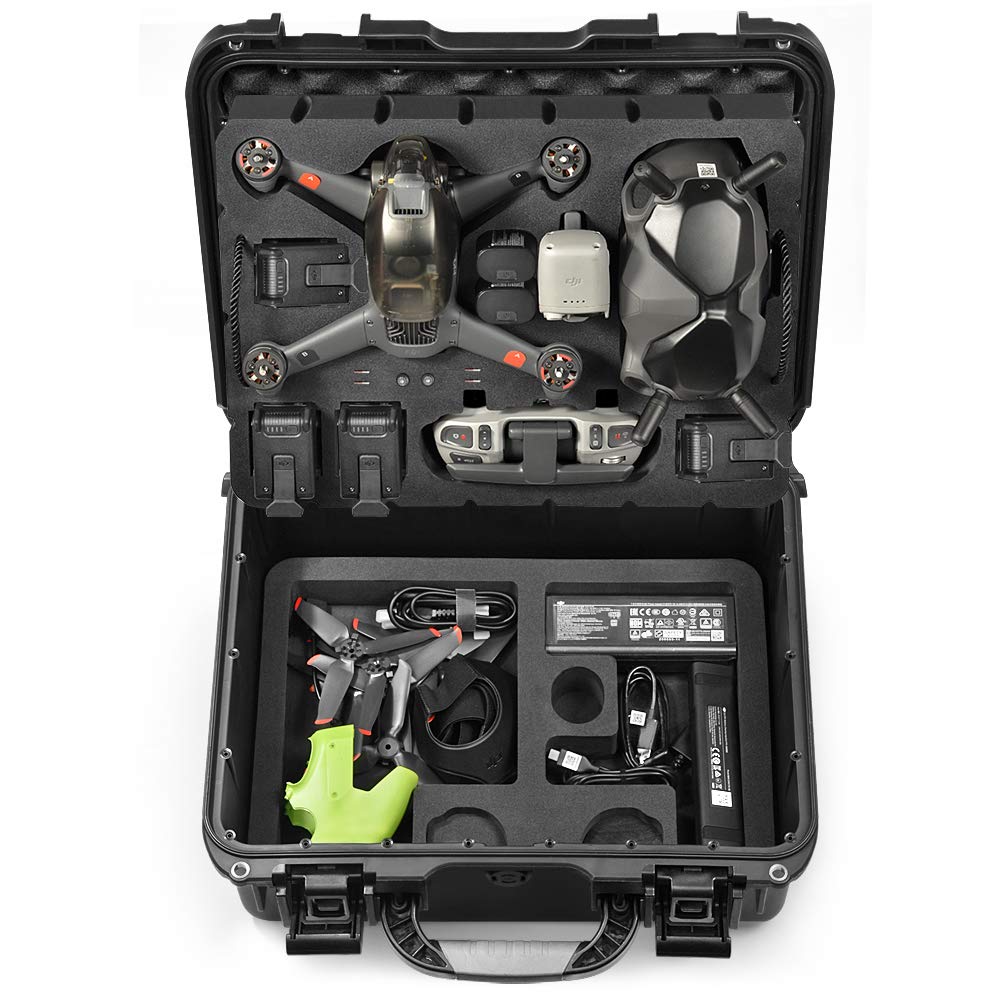LEKUFEE Funda rígida impermeable compatible con DJI FPV Drone Combo y más accesorios DJI FPV Drone (solo funda) (no para DJI AVATA)