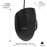 Contour Unimouse | Ratón de Juego ergonómico | Ratón con Cable | Ratón Vertical para Zurdos | Ángulo de 35 a 70 Grados | 6 Botones + Desplazamiento | para Windows y Mac Negro